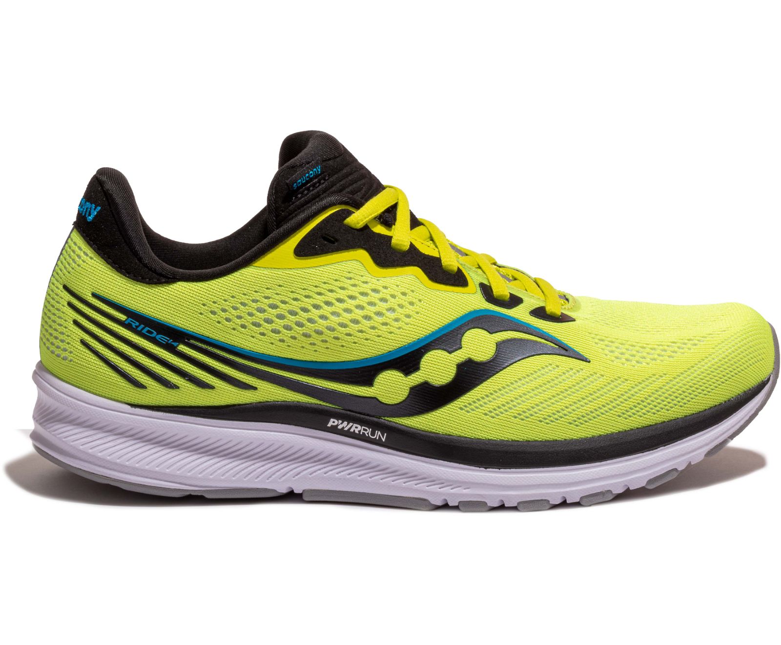 Men's Saucony Ride 14 Running Shoes Yellow / Black | Singapore 546MQZA